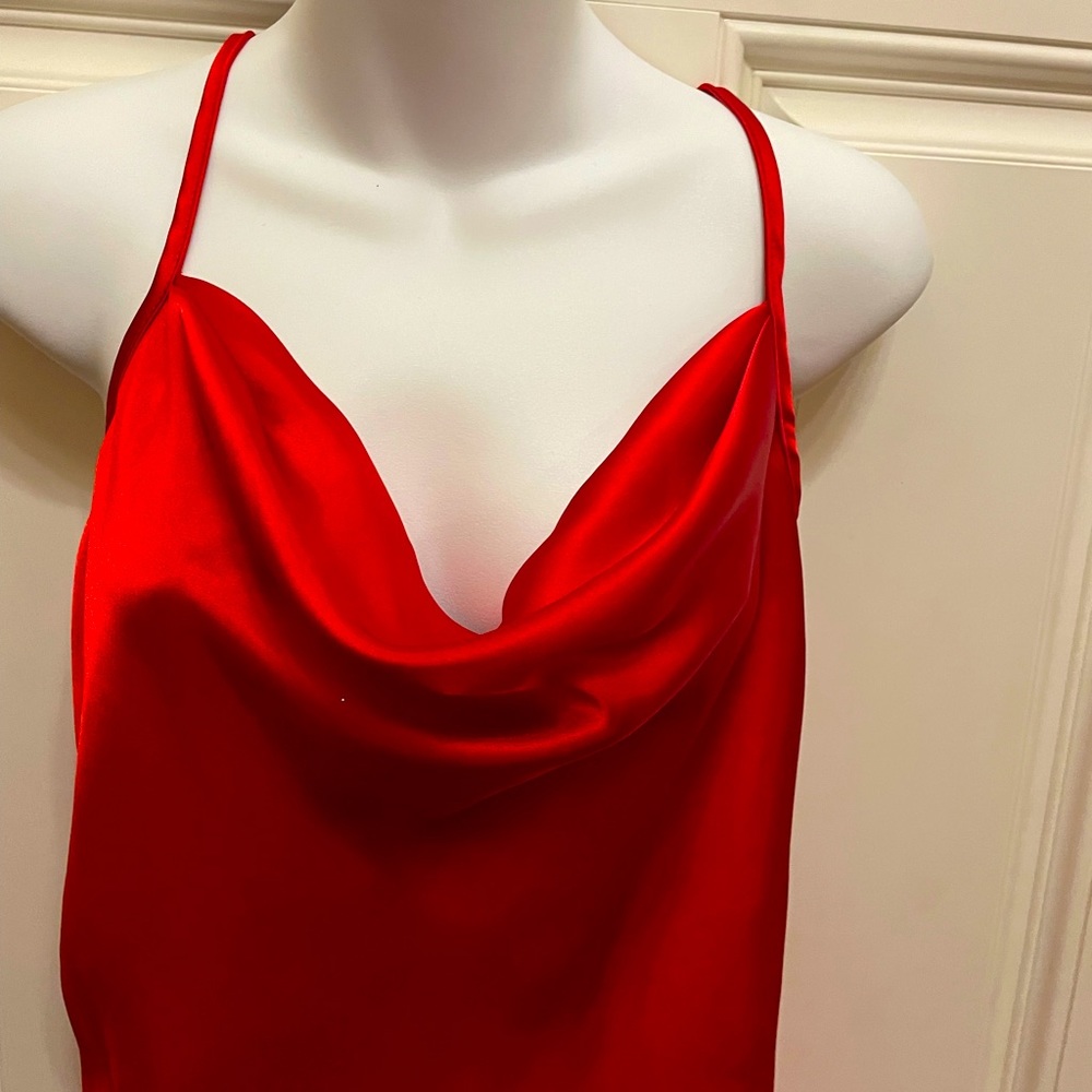 Bebe 0X Red Satin Lingerie.